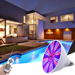 Eclairage de piscine 120V 40 w Ampoule led rgb E27 PAR38 étanche avec télécommande ir 18 touches (rgb) - Groofoo