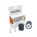 DoorMag Aimant de porte à deux volets | Butée de porte et aimant avec loquet | Vis de fixation incluses (gris anthracite)