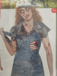 Zombie Hill Billy Costume Adults Halloween Fancy Dress Outfit UK Ladies Size 4-6