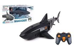 TURBO CHALLENGE - Requin - Sharkbot - 094870 - Animal Télécommandé - Noir - 1/6 - Prêt à Nager - Batterie Rechargeable et Piles incluses - Plastique - À Partir de 8 Ans