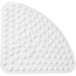 Gummikantat duschmatta halkfri kvadrant badmatta antibakteriell sugmatta för dusch eller badkar, halkfri badkarsmatta, 54x54cm  (FMY) Solid White