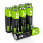 Green Cell Lot de 8 Piles AA Ni-MH 2600 mAh 1,2 V pré-chargées – Piles AA/Mignon prêtes à l'emploi, Faible Auto-décharge, Batterie Rechargeable, sans Effet mémoire