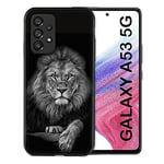 Cokitec Coque pour Samsung Galaxy A53 5G Animal Lion Majestueux, Multicolore