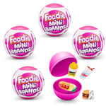 Mini Brands 77310 5 Surprise Foodie (4 Pack) by ZURU Mystery Capsule Real Miniature Brands, Collectibles, Fast Food Toys and Shopping Accessories