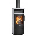 Justus - Poêle à bois Island 5 2.0 Acier Noir - Pierre Ollaire - 5 kW