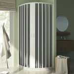 Parois cabine de douche demi-circulaire en pvc accordéon h 185 mod. Sharp centrale 75X75 cm rayon 55