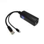 Répartiteur Micro USB PoE 5 V 3 A, IEEE 802.3af/at Standard 10/100 Mbps pour Raspberry Pi 3B, tablettes, Dropcam Power Over Ethernet USB Splitter Adapter (USB0503 Noir).[G2047]