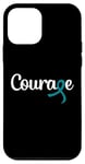 Coque pour iPhone 12 mini Cancer de l'ovaire - Courage avec noeud ruban turquoise