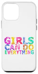 Coque pour iPhone 12 mini Message positif amusant « Girls Can Do Everything »