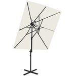 Prolenta Premium - Parasol déporté à double toit Sable 250x250 cm - The Living Store - Beige