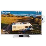 SYLVOX TV 22 Pouces (55 cm) avec Lecteur DVD intégré, Téléviseur HD 1080P, Télé 12 V Adaptateur Idéale Caravane, Camping-Car, Bateau,Triple Tuner DVB-C/T2/S2, HDMI, USB - Garantie 2 Ans