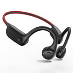 Bone conduction bluetooth headset in-ear öronkrok sport lång batteritid headset-röd