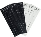 6 Pcs Sticker Clavier Azerty Français, Autocollant Clavier Azerty Français(3 Noirs et 3 Blancs)