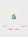 Mango Kids' Lion King Long Sleeve Top, White/Multi