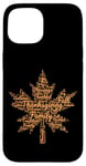 iPhone 15 Thanksgiving Maple Leaf Word Cloud for Family Tradition Fall Case