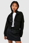 Womens Trucker Jacket - Black - 14, Black