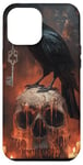 iPhone 12 Pro Max Raven Silver Key Skull Horror art Aesthetic Case