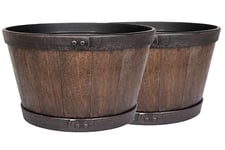 Plant Avenue Plastic Plant Pot, Dark Brown, Medium