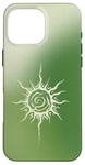 Coque pour iPhone 16 Pro Max Esthétique Vert Aura Soleil Étoiles Célestes Planète Astrologie