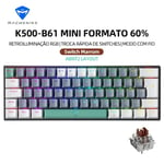 Machenike K500-B61 Mini Clavier Mécanique ABNT2 Disposition RVB Rétro-Éclairage Chaud-échangeable NKRO Filaire Gaming Clavier Pour PC Gamer - Type ABNT2 Brown Switch #D