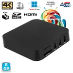 Android TV Box Kodi média player 4K Smart TV 3D Mini PC WiFi 8Go Noir