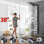 Thermostatic Shower Panel Tower Column Rain Waterfall with Massage mixer set