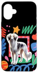 Coque pour iPhone 16 Plus Chien Saluki au design ludique