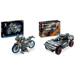 LEGO 42159 Technic Yamaha MT-10 SP Motorbike Model Building Kit, Authentic Motorcycle Replica with 4-Cylinder Engine & 42160 Technic Audi RS Q e-tron Remote Control Rally Car Toy