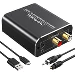 Convertisseur Dac Audio 192Khz Numérique Vers Analogique, Aluminium Dac Adaptateur, Digital Spdif Optique Coaxial Toslink Vers Stéréo L/R Rca Jack 3,5Mm, Pour Tv Blu-Ray Xbox[VID061835]