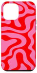 Coque pour iPhone 12 Pro Max Simple abstrait rose et rouge ondulé tourbillon