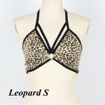 Push Up Top V Neck Bra Bandage Vest Leopard S