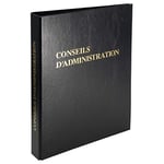 Exacompta - Réf. 46230E - 1 classeur juridique écononomique noir CONSEILS D'ADMINISTRATION - 4 anneaux, couverture plastique - Dimensions 32x26cm - livré avec recharge 100 feuillets vierges numérotés