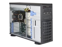 Supermicro Sc745 Bac-R1k23b-Sq - Tower - 4U - Utökad Atx - Sata/Sas - Hot-Swap 1200 Watt - Svart - Usb