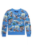 Ralph Lauren Polo Bear Paris Print French Terry Sweatshirt, Blue/Multi