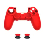 Coque De Protection En Silicone Couleur Unie Pour Manette Sony Playstation 4 Ps4, Avec 2 Poignées Surélevées Pour Joystick