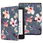 FINTIE Slimshell Case for 6.8" Kindle Paperwhite (11th Generation-2021) and Kindle Paperwhite Signature Edition - Premium Lightweight PU Leather Cover with Auto Sleep/Wake, (Z-Blooming Hibiscus)