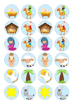 24 NATIVITY SHEET 2 CUPCAKE TOPPER WAFER RICE EDIBLE FAIRY CAKE BUN TOPPERS