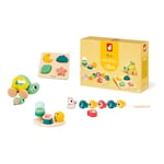 Janod - Box Janod de Jeux Bébé - Jouet Enfant 18 Mois - Jouets d'éveil avec Puzzle en Bois - Jeux de Motricité bébé - Jouets d'activité et de développement Psychomoteur - A partir de 18 Mois - J04064