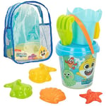 ColorBaby 77247 Sac à dos avec seau et accessoires de plage Baby Shark