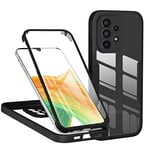 TVVTPU Coque pour Samsung Galaxy A33 5G, Étui de Téléphone 360 Protection Complet Antichoc Housse avec Protège écran, Double Face Transparente Anti-Rayures Robuste Bumper Portable Case - Noir