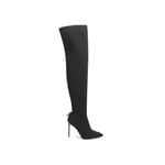 Carvela Womens Vixen Over the Knee Boots - Black Fabric - Size UK 3