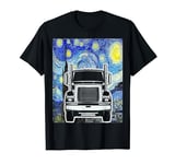 Truck Driver Starry Night Trucker Trucking Painting T-Shirt