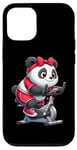 Coque pour iPhone 13 Pro Panda sur vélo d'appartement Gym Fitness Entraînement Sport