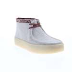 Clarks Wallabee Cup Boot 26167977 Mens White Suede Lace Up Chukkas Boots