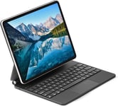 Housse De Clavier Pour Ipad Pro 12.9"", Clavier Qwerty Américain Avec Pavé Tactile Multipoint Et Support Flottant Magnétique, Sans Fil Connectivité Bluetooth, Pour 12.9"" Ipad Pro (2022) Noir