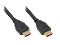Câble HDMI 2.1 Ultra Haut débit - 8K UHD-2 @ 60Hz / 4K UHD @ 240Hz - 48 Gbit/s - Idéal pour Les Jeux - Connecteurs plaqués Or - Triple Blindage - Cuivre - Noir - 1 m