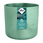 elho The Ocean Collection Round 16cm - Flower Pot Indoor - 100% Recycled - Made with Marine Waste - Green/Pacific Green