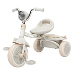 UBRAVOO Baby Tricycle, Foldable Toddler Trike with Pedals, Cool Lights, Durable Wheels and Comfortable Seat, Baby First Walker Trike for 1-5 Years Old Girls, Boys (White)