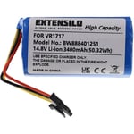 Extensilo - Batterie compatible avec Proscenic Summer P3 aspirateur (3400mAh, 14,8V, Li-ion)