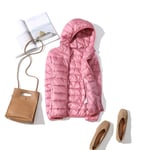 2020 New 90% Down Jacket Women Autumn Winter Coat Lady Down Jacket,PINK HOODED,L